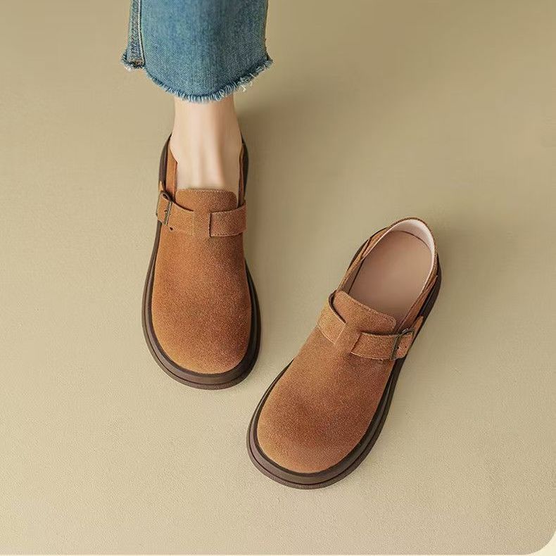 韓版時尚復古勃肯鞋 輕便套腳式懶人鞋 全包設計單鞋