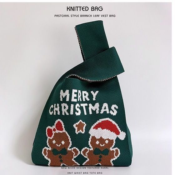 聖誕針織腕提禮物袋 裝糖果/小禮/交換禮物（多圖樣）