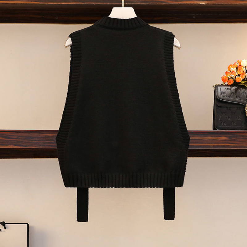 【單品可選】襯衫馬甲兩件套-春秋時尚減齡針織上衣套裝