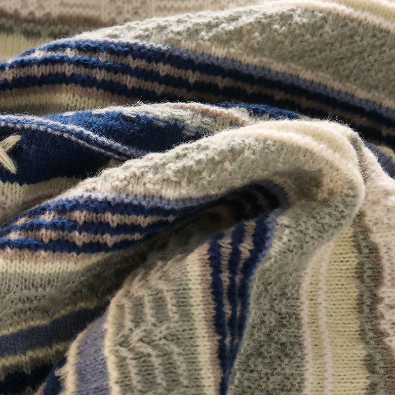 【單品可選】韓版復古潮流套裝 慵懶拼色針織上衣外套+高腰牛仔褲兩件套