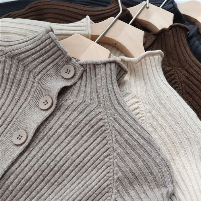 高領針織長洋裝 寬鬆剪裁 秋冬搭大衣百搭款