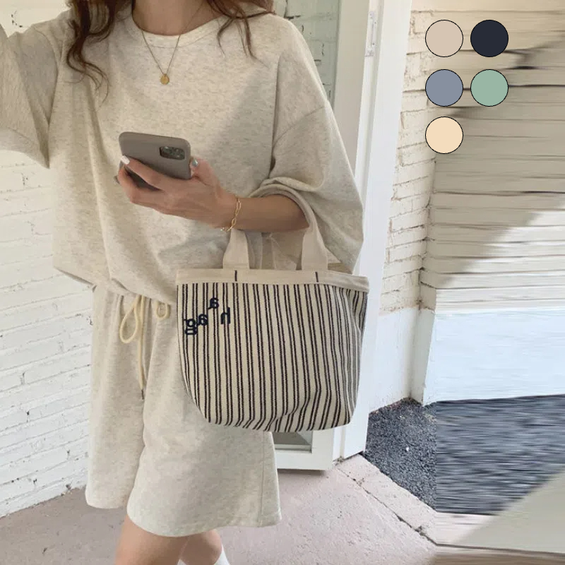 運動休閒寬鬆兩件套 素色棉T短袖短褲套裝