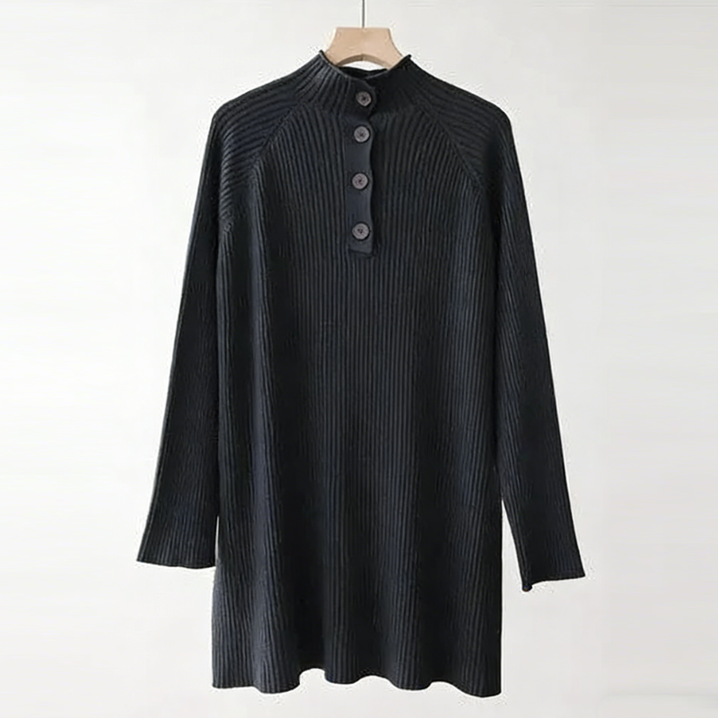 高領針織長洋裝 寬鬆剪裁 秋冬搭大衣百搭款