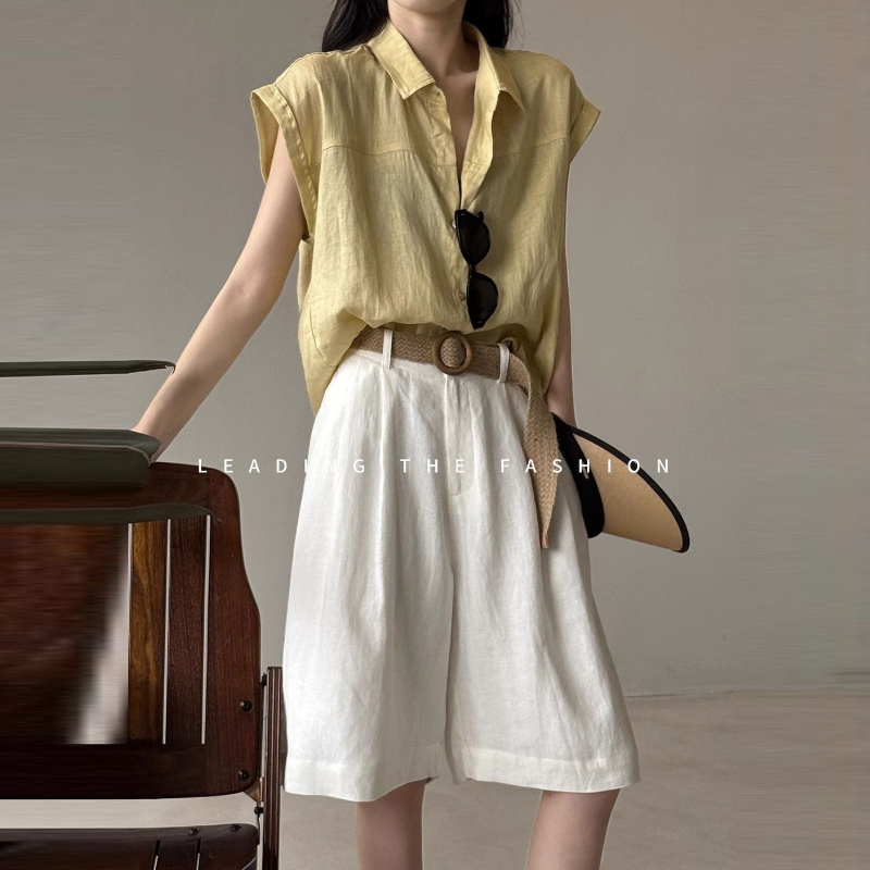 素面小飛袖襯衫 輕盈透氣 氣質通勤款