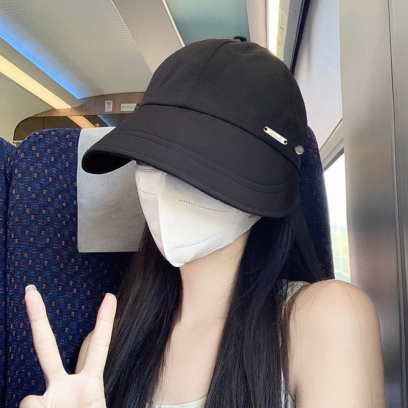 升級款顯臉小防曬漁夫帽—圓臉、大臉必備，時尚遮陽 UPF50+防曬帽—附掛口罩扣設計，不勒耳防護全方位