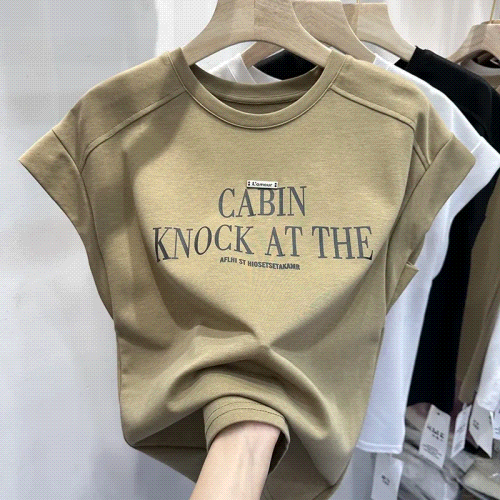 設計感簡約寬鬆T 百變休閒風簡約寬鬆字母無袖背心T恤