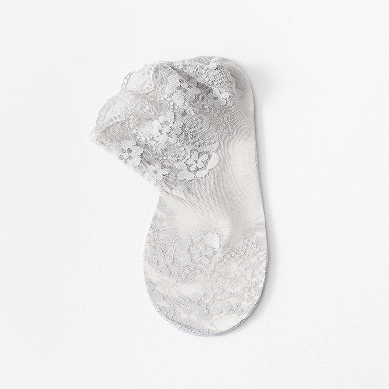 薄款蕾絲襪子短筒棉襪透氣 性感短襪白色