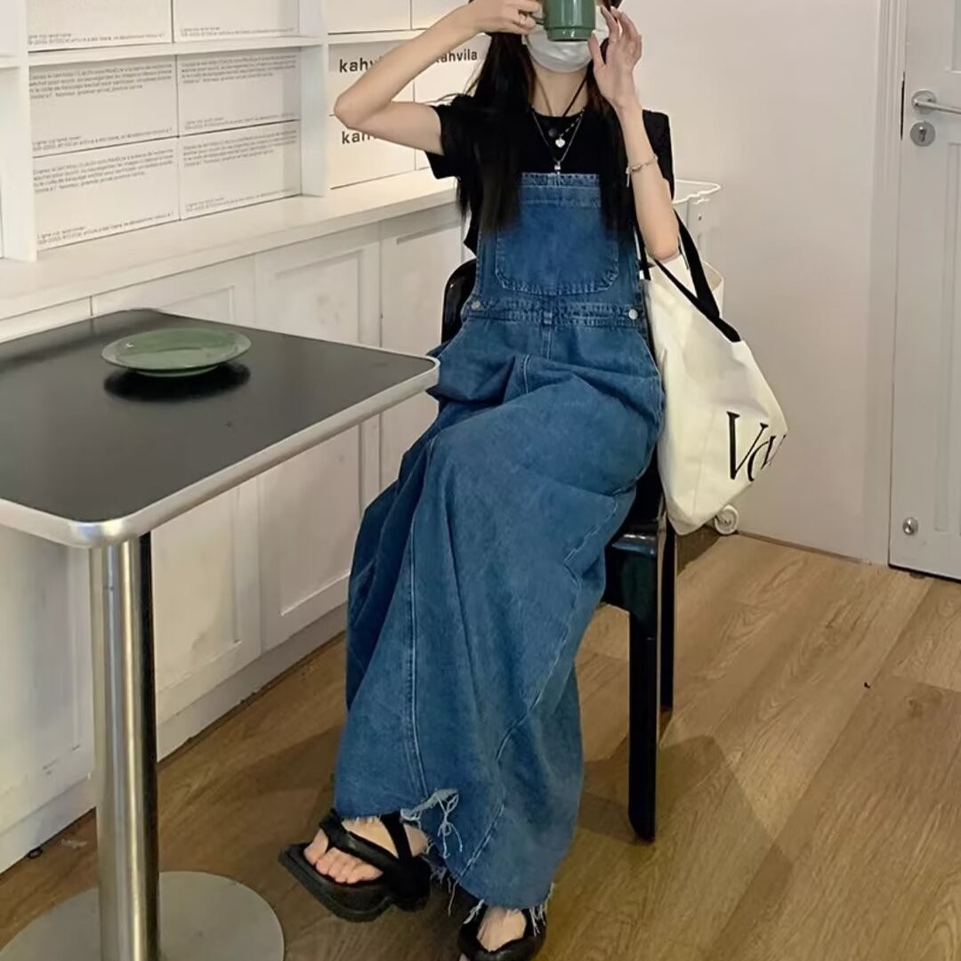 簡約．減齡顯瘦牛仔吊帶背帶裙