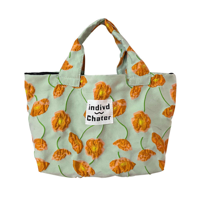 法式小眾紅色蝴蝶結手提包 可愛氣質風手拎便當包