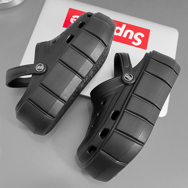 雲朵柔軟觸感涼鞋 夏日沙灘兩穿包頭涼拖水鞋 厚底增高 時尚外穿