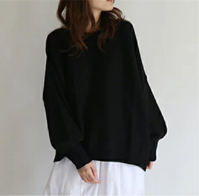 日系慵懶風寬鬆針織上衣-百搭嬌小設計感T恤毛衣