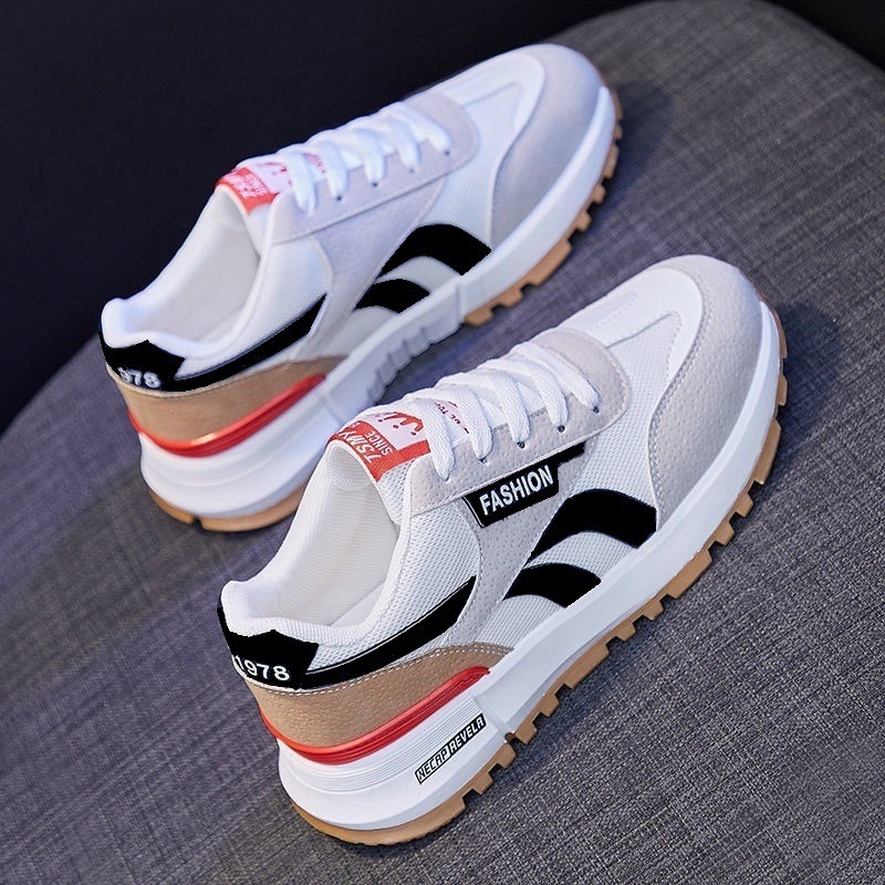 韓版透氣休閒運動鞋-阿甘鞋風格 男女同款網面小白鞋