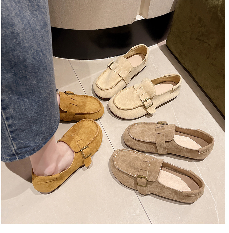 春秋復古平底樂福鞋-舒適軟底懶人鞋 時尚百搭單鞋