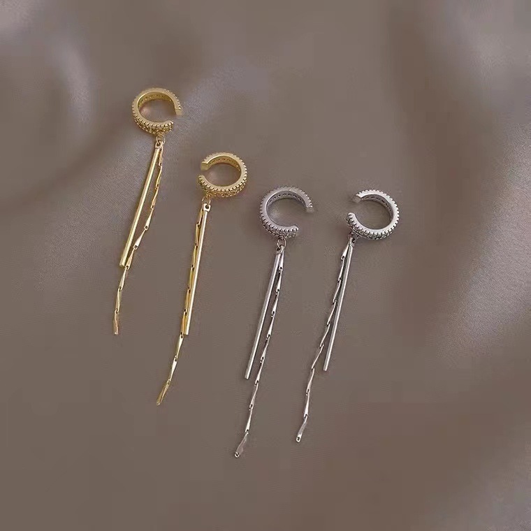 無耳洞耳掛式流蘇耳環 簡約氣質個性耳骨夾 耳飾設計感