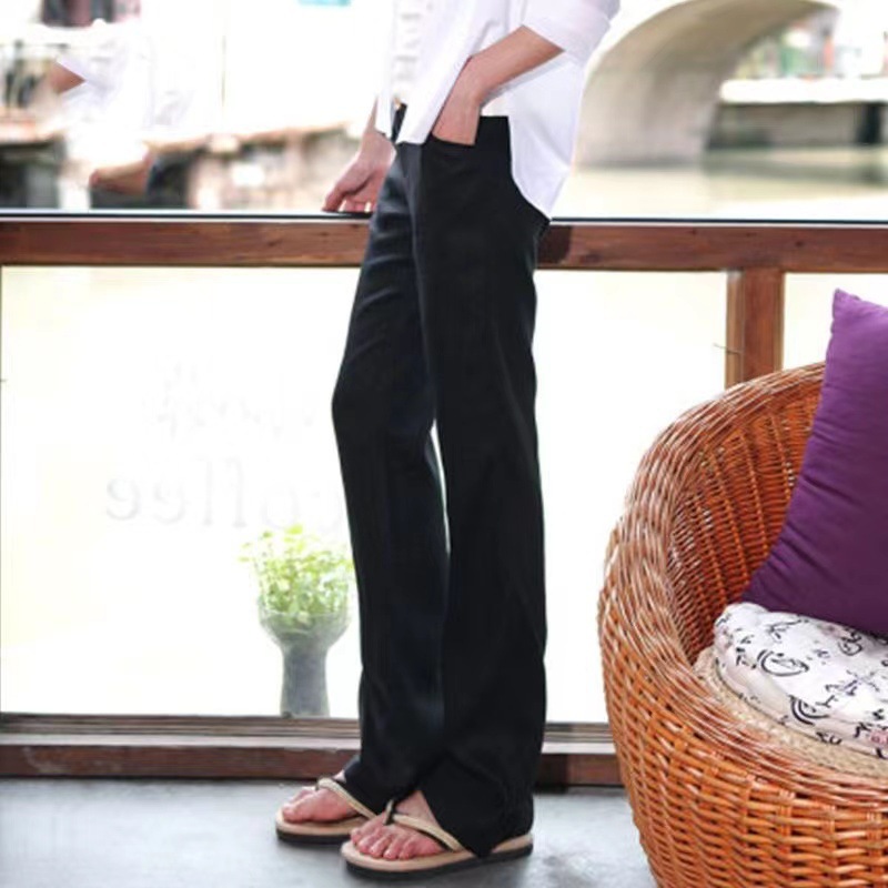 熱銷推薦 全6色 日系風素面 顯腿長 亞麻 直筒 高腰 休閒褲