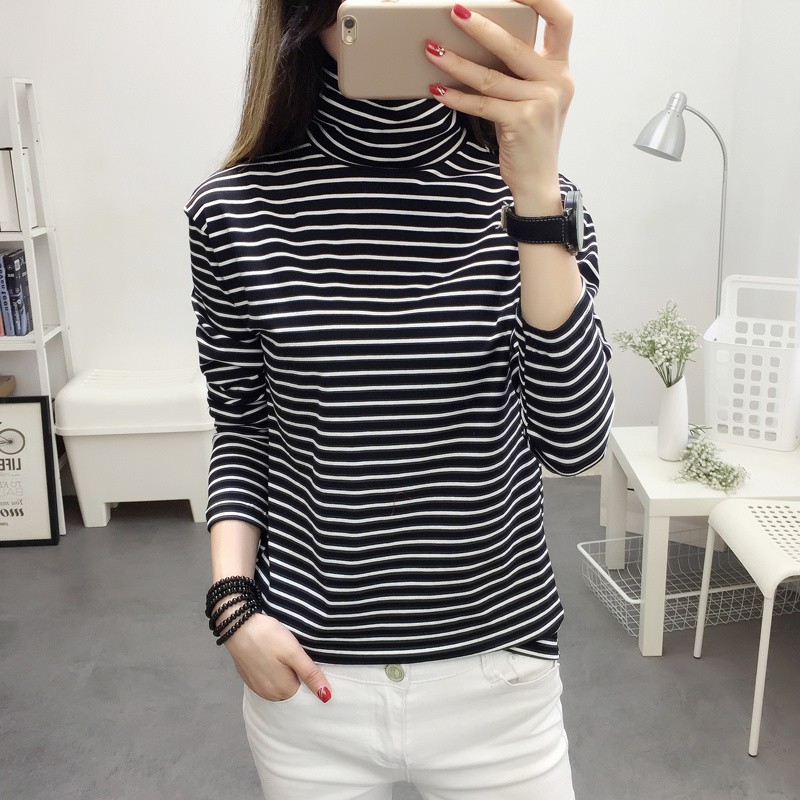 薄款高領/半高領內搭上衣  韓版修身素色長袖T恤