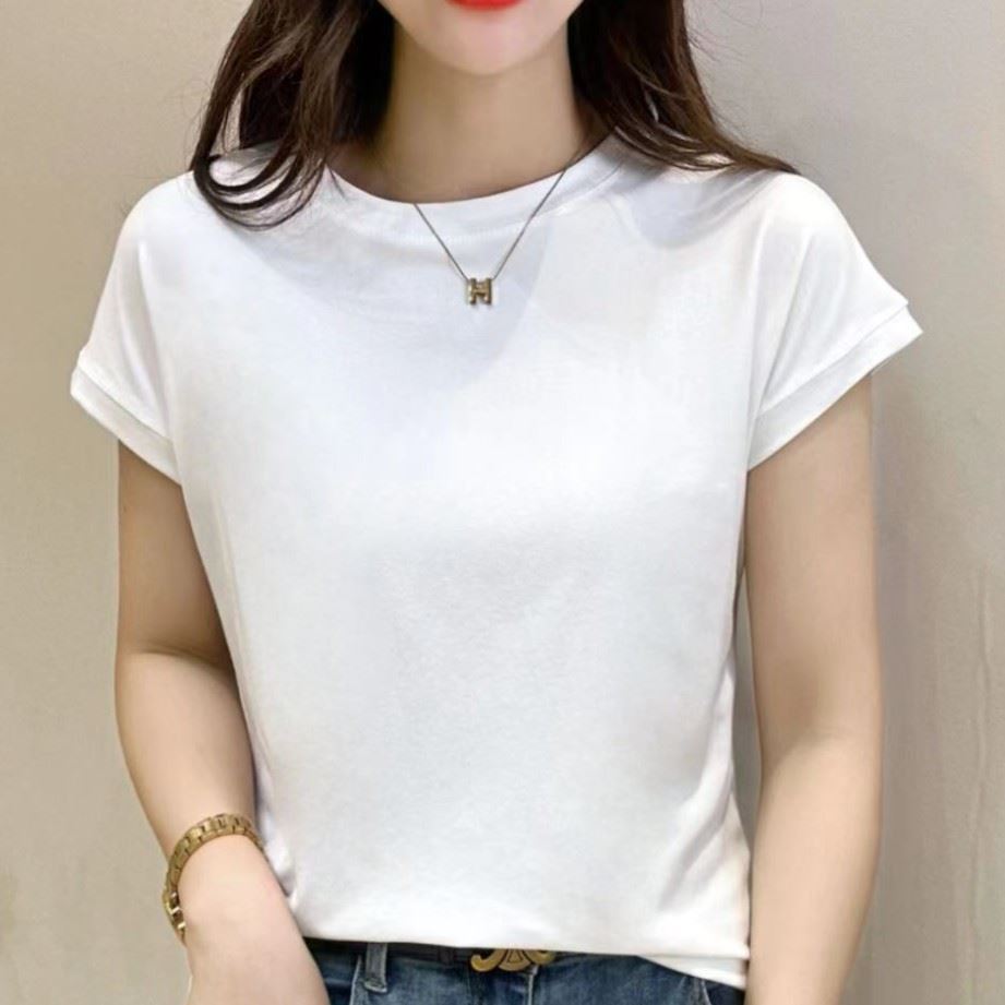 韓版夏季小飛袖柔軟上衣 氣質百搭時尚修身圓領設計感洋氣飛飛袖