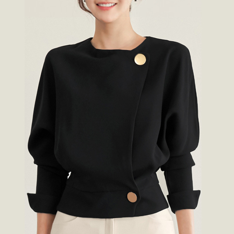 設計感小眾感法式襯衫 時尚長袖紐扣上衣外套