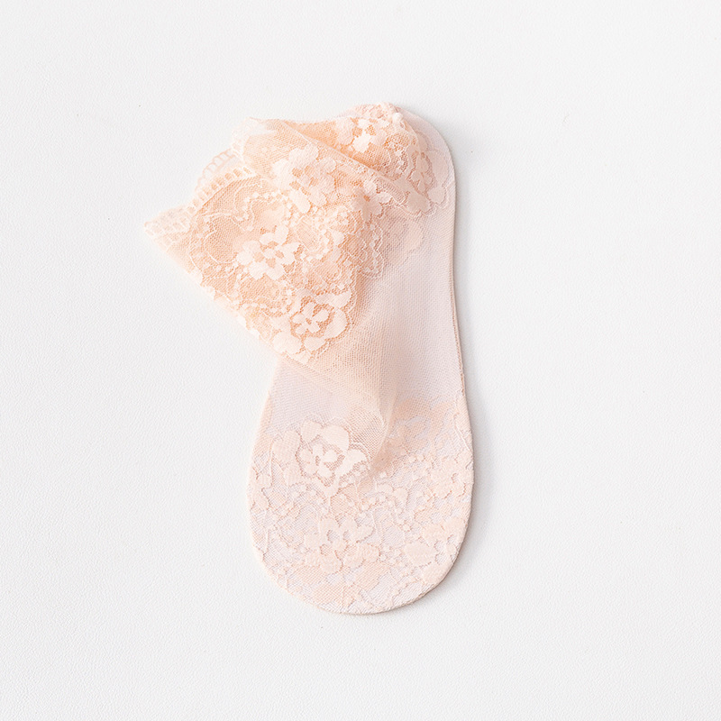 薄款蕾絲襪子短筒棉襪透氣 性感短襪白色