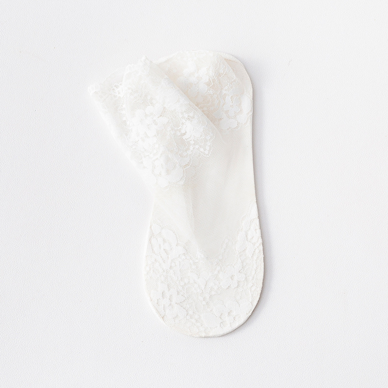 薄款蕾絲襪子短筒棉襪透氣 性感短襪白色