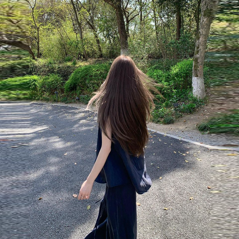 韓系運動休閒套裝 無袖上衣×長版寬褲 兩件式人氣款