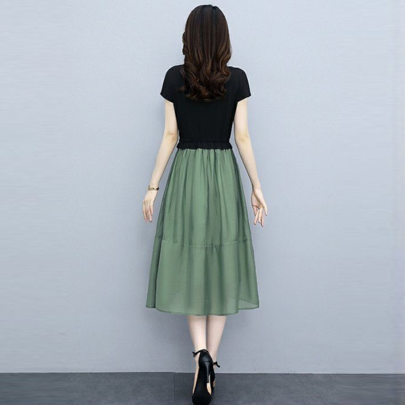 雪紡洋裝女 氣質收腰遮肚顯瘦小個子高端商務宴會約會