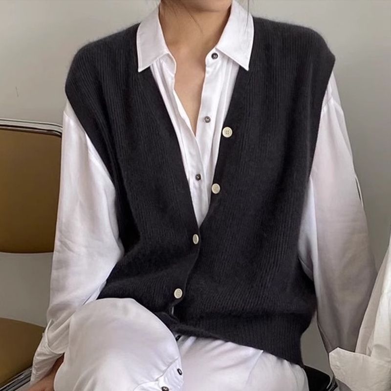 韓系．羊毛馬甲背心外套