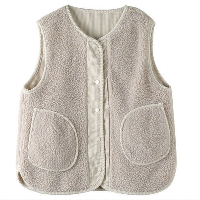 簡約．正反兩面穿秋冬背心 寬鬆文藝無袖外套 休閒日系雙面穿