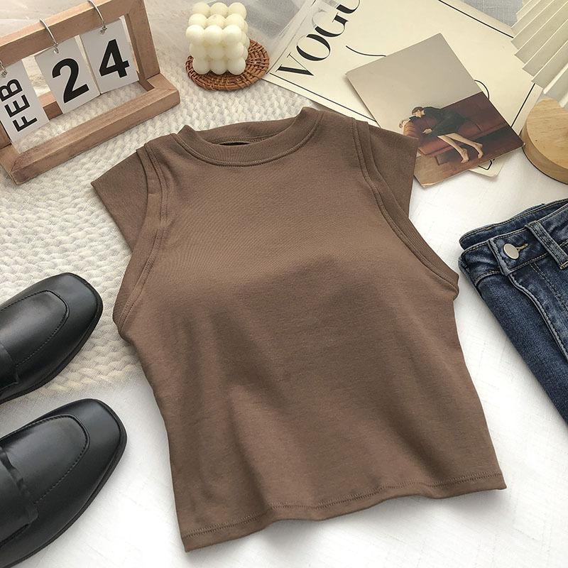 設計感純欲風純棉小可愛背心 柔軟透氣帶胸上衣Bratop