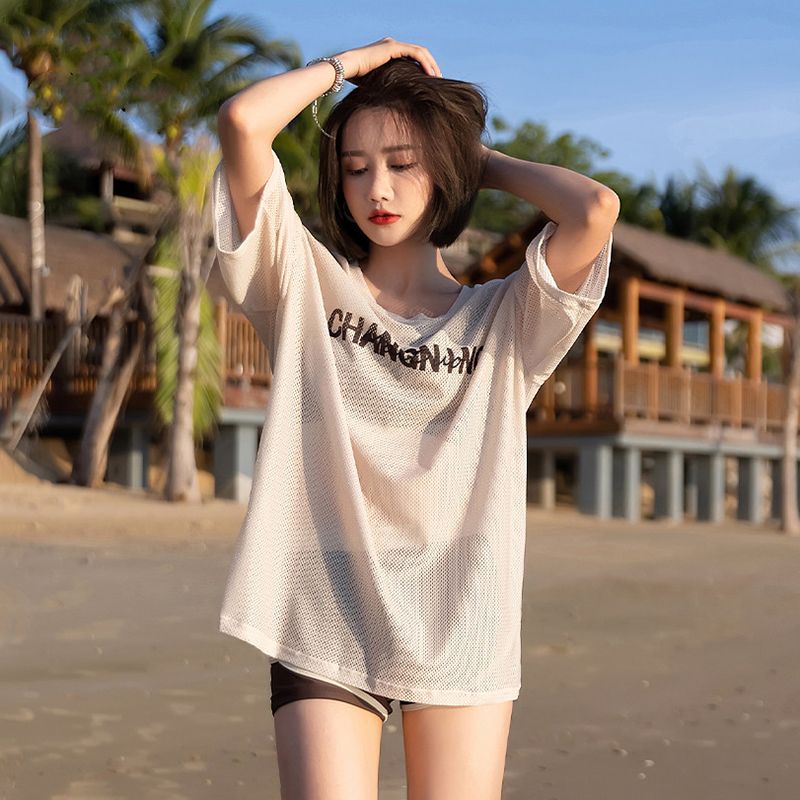 運動風分體泳衣 三件套 遮肉顯瘦 寬鬆舒適款