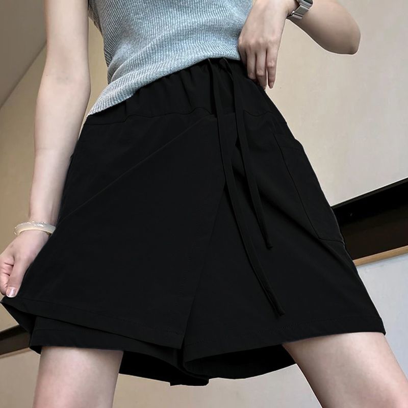 抗UV高腰A字褲裙 濕熱天專屬 薄款顯瘦寬鬆大碼短褲褲裙