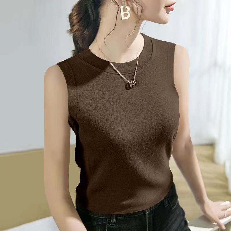 圓領無袖大尺碼上衣 螺紋背心 兩件更優惠