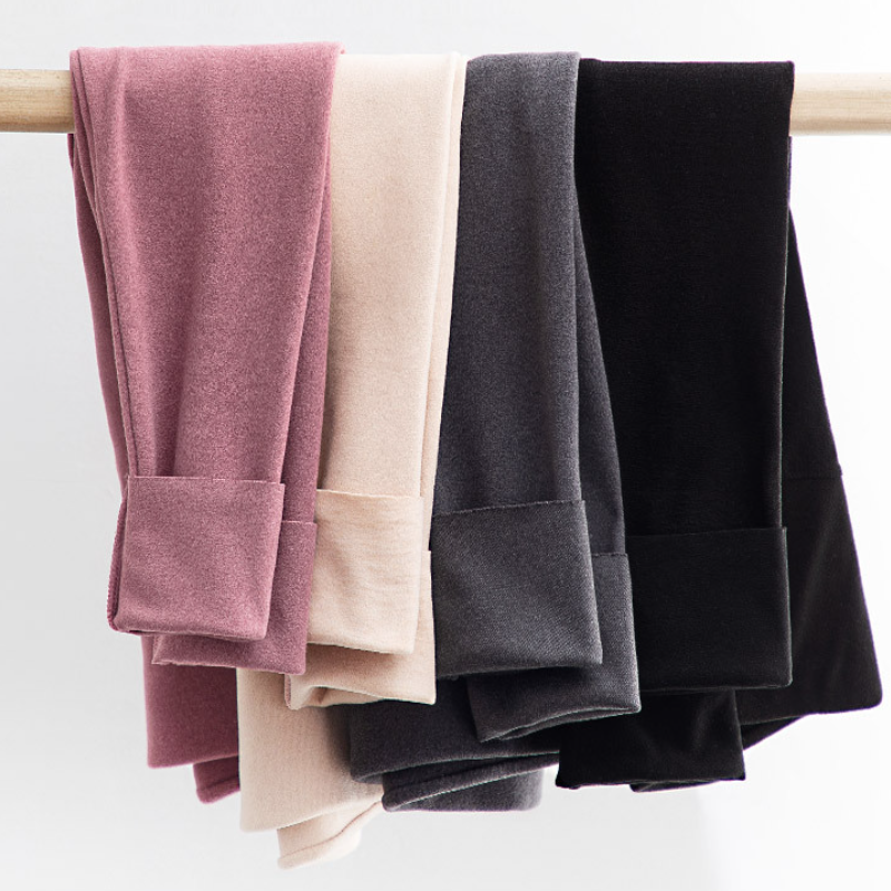 舒適彈力超顯瘦! 刷毛秋冬保暖高腰九分褲