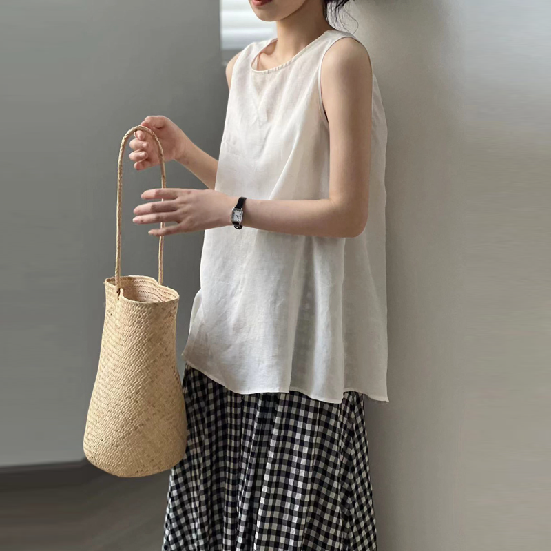 韓系後背綁帶V領無袖上衣  露背設計 輕熟法式感