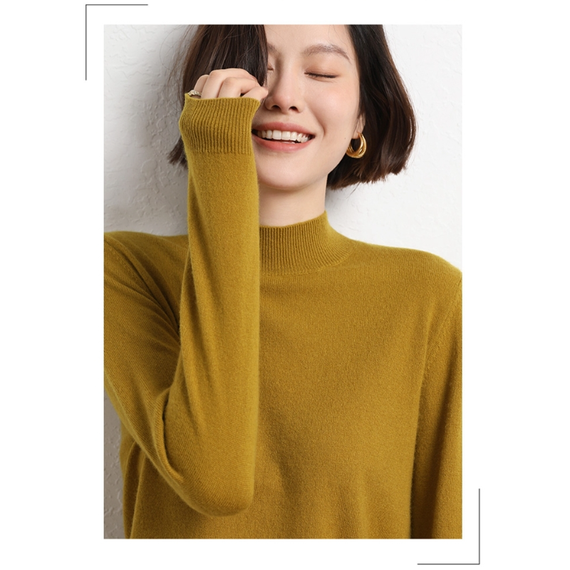 13色 半高領素色針織上衣 秋冬百搭款 修身剪裁毛衣