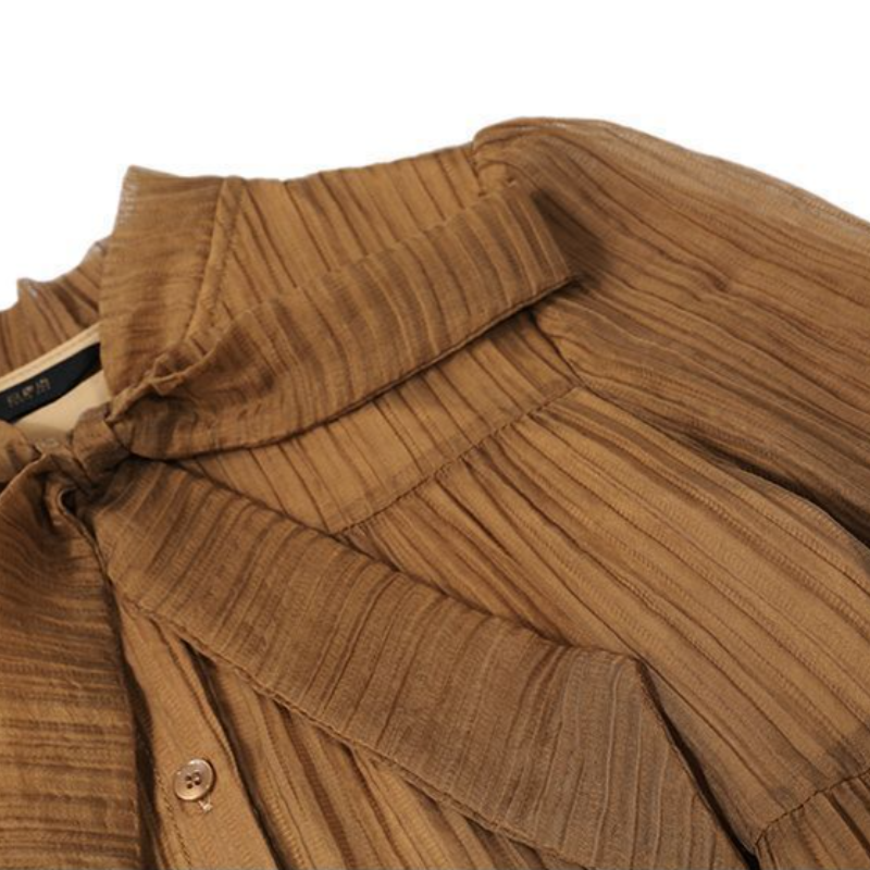 綁帶立領層次蛋糕洋裝 長袖‧輕甜氣質