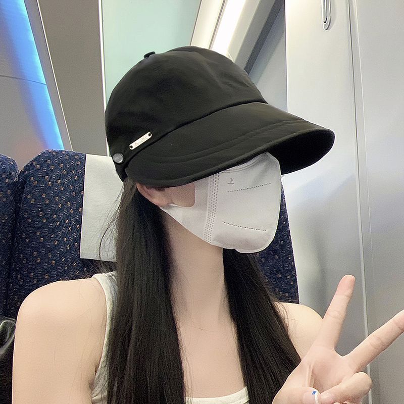 升級款顯臉小防曬漁夫帽—圓臉、大臉必備，時尚遮陽 UPF50+防曬帽—附掛口罩扣設計，不勒耳防護全方位