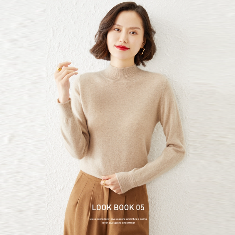 13色 半高領素色針織上衣 秋冬百搭款 修身剪裁毛衣