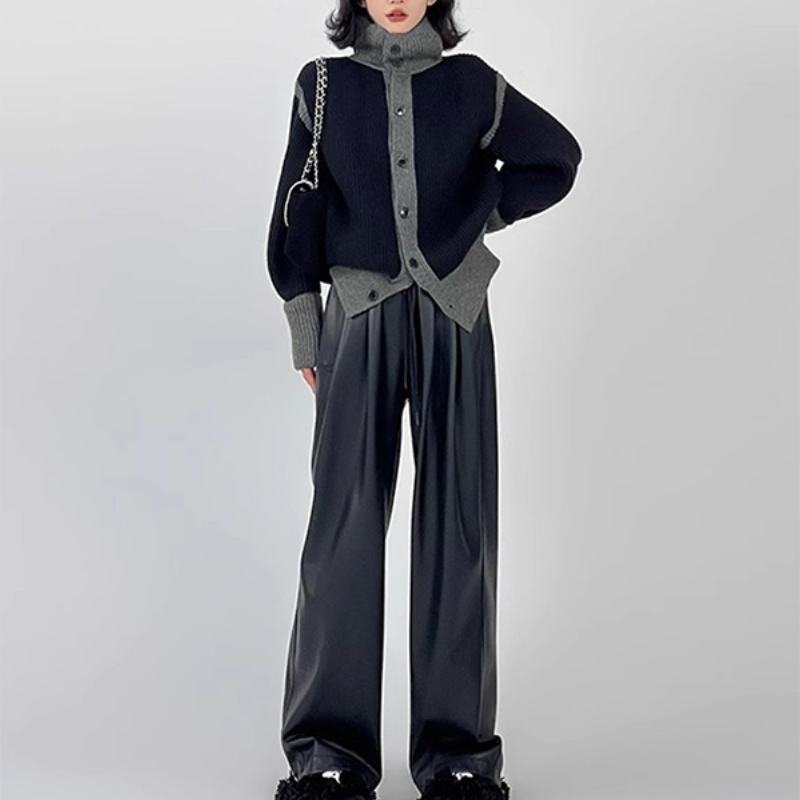 【單品可選】復古高級感針織外套 韓系慵懶寬鬆休閒褲套裝