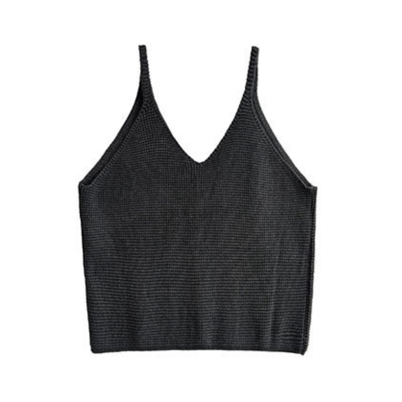 寬鬆針織背心 短版深V 外搭疊穿 慵懶感（Old Money Style）