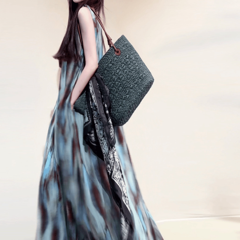 暈染度假風及踝背心洋裝氣質顯瘦