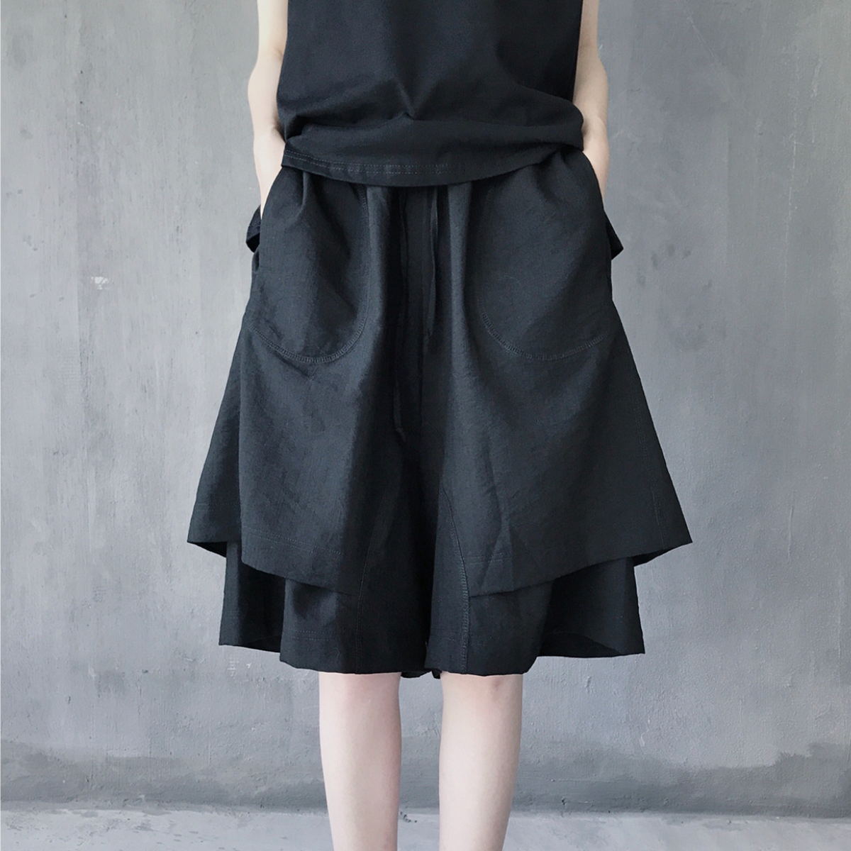 簡約 ‧ 雙層設計感五分褲 短褲 休閒褲夏季裙子