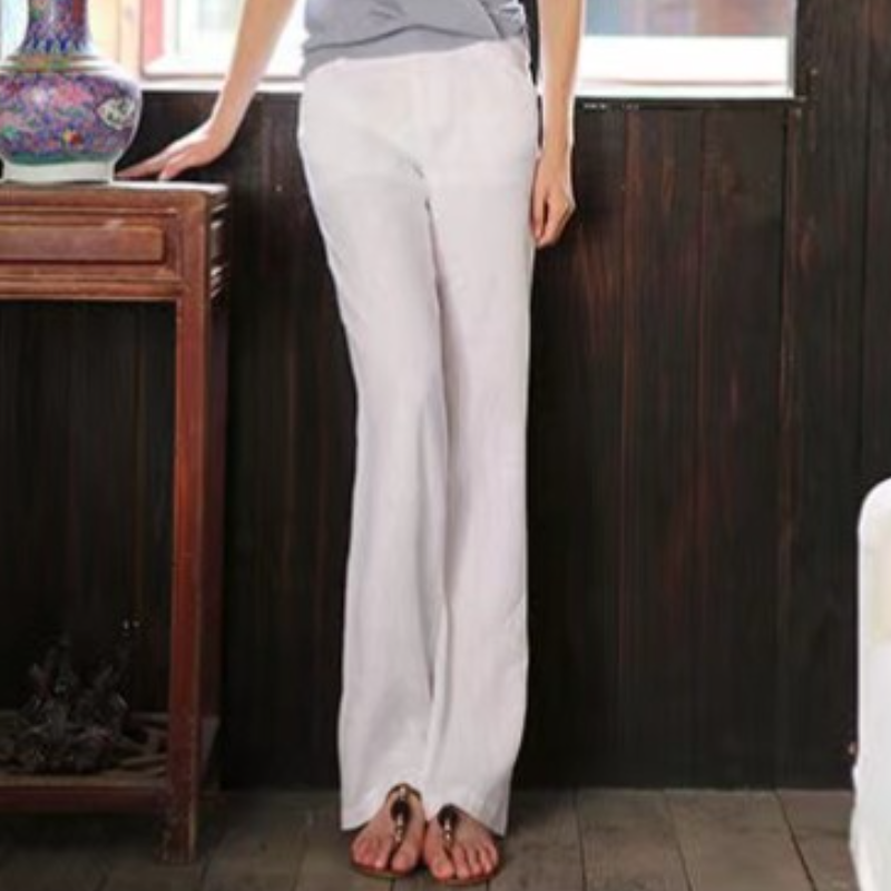 熱銷推薦 全6色 日系風素面 顯腿長 亞麻 直筒 高腰 休閒褲