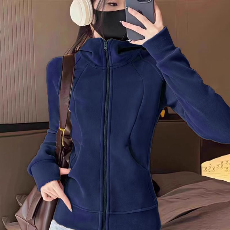 秋冬新款搖粒絨拉鍊外套 連帽/立領 加絨加厚修身款 舒適保暖