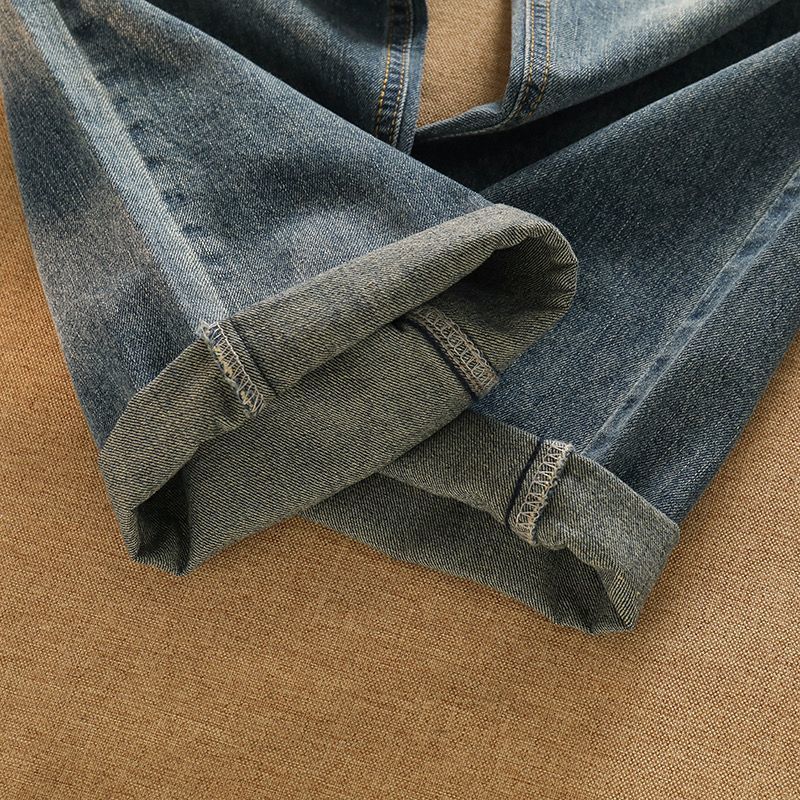 【單品可選】韓版復古潮流套裝 慵懶拼色針織上衣外套+高腰牛仔褲兩件套