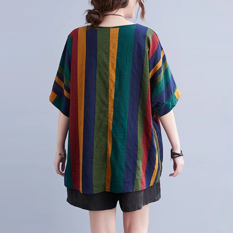 休閒·文藝優雅寬鬆蝙蝠袖上衣 寬鬆減齡t恤