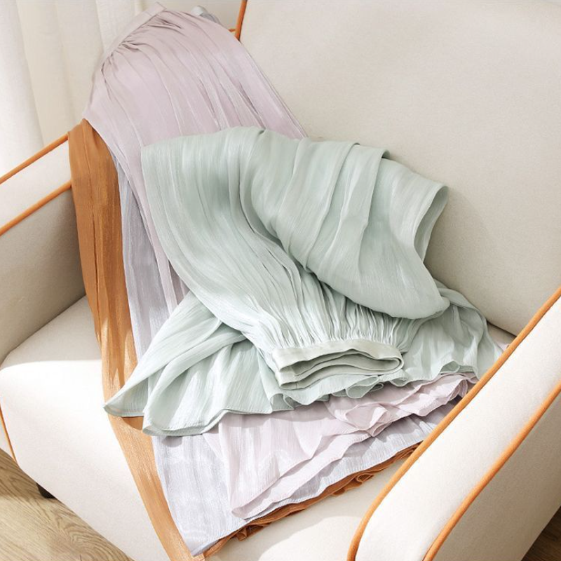 春夏熱賣 雪紡珠光百摺半身裙 顯瘦A字中長裙 親膚透氣垂墜感 實穿百搭洋裝內搭裙