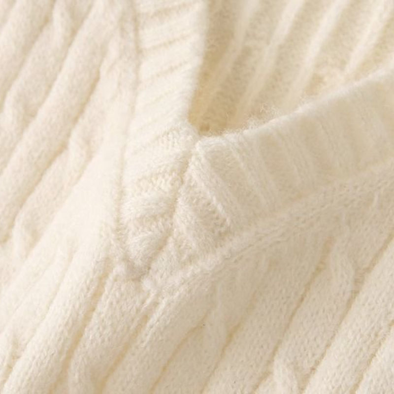 美式復古麻花針織背心 V 領設計 寬鬆慵懶感無袖上衣