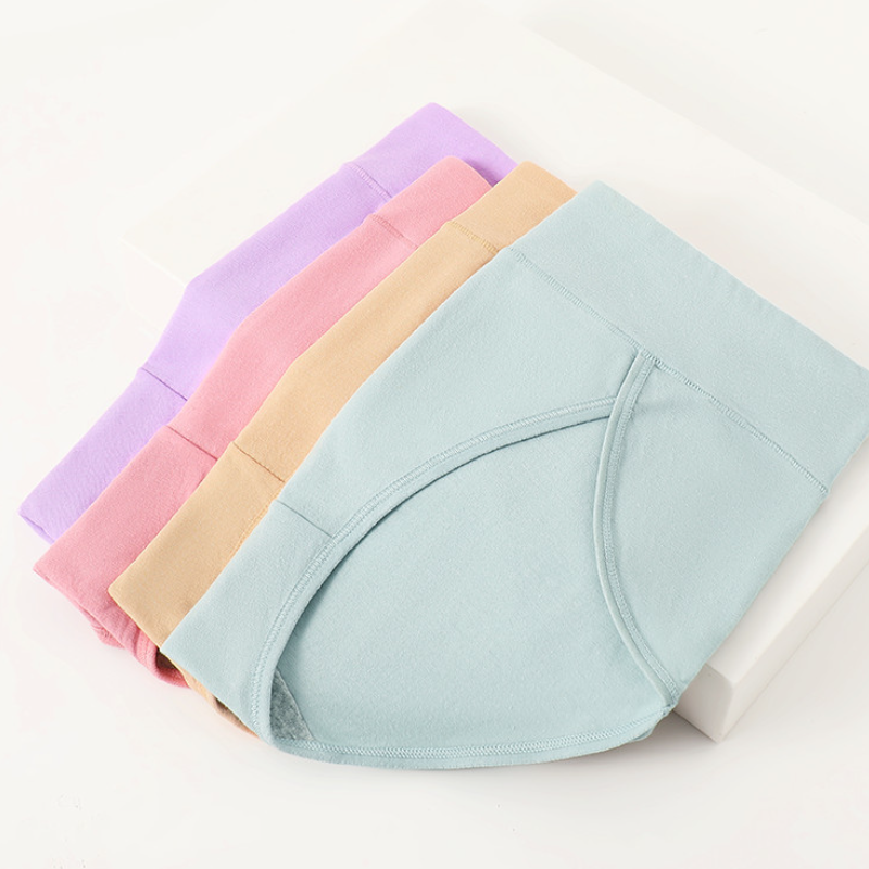 兩條裝中腰收腹純棉內褲 寬褲口設計 抗菌提臀 大尺碼高彈力三角褲