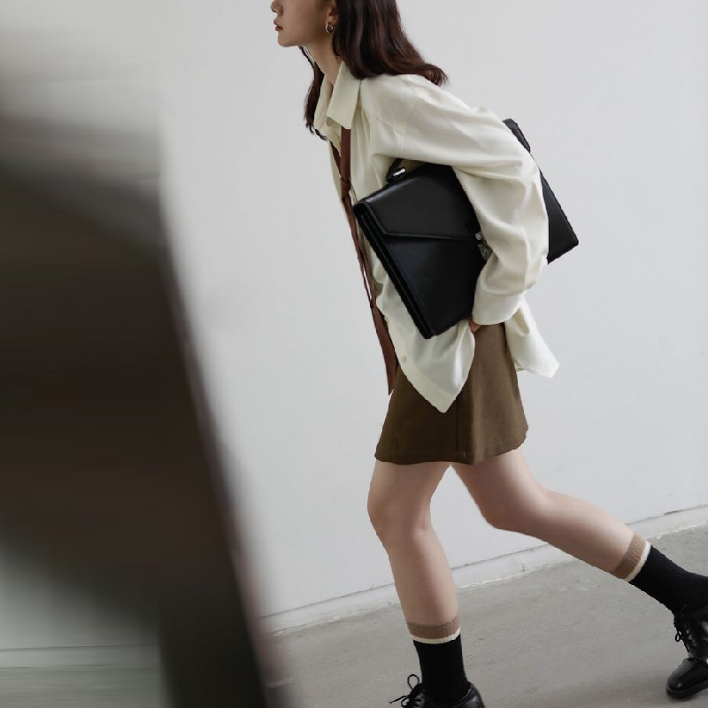 韓國春夏慵懶風寬鬆版型襯衫 小眾領帶設計（配領帶）